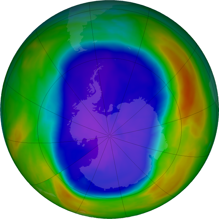 Antarctic ozone map for 21 September 2023